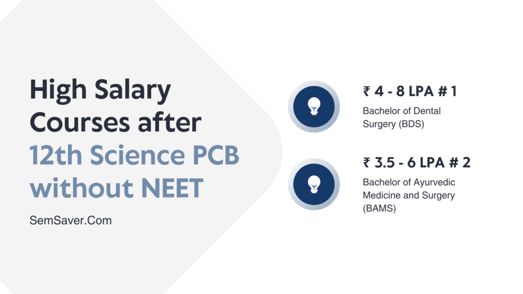 High Salary Courses after 12th Science PCB without NEET